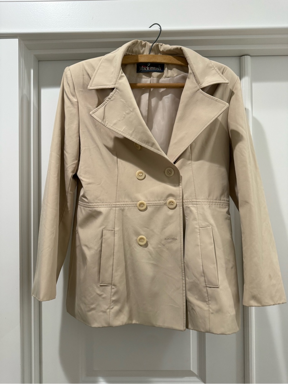Mackintosh Cream Double-Breasted Women’s Coat; super cute!